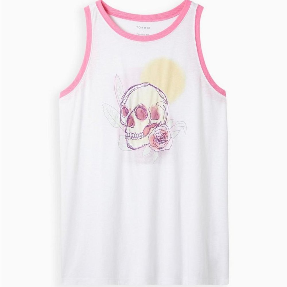 ❤️NWT TORRID TANK - FLORAL ROSE SKULL - SLEEVELESS CAMI - PLUS SIZE 2X